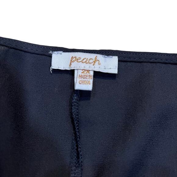 Peach Sequin Triangle Tank Top Size 2X Black Red Pink Silver Concert Event Fair - Picture 5 of 7